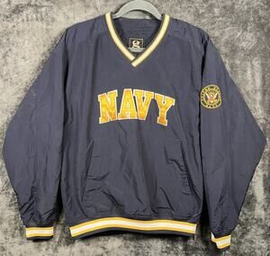 Vintage Navy Pullover Windbreaker Jacket Small Gear For Sports USA